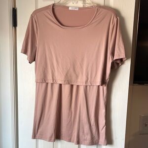 Women's Pink Nursing Top/Maternity